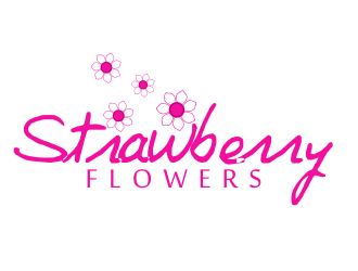 林思源的中文：草莓花朵；英文：Strawberry flowerslogo設(shè)計