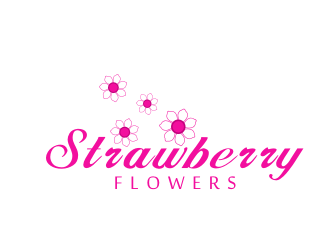 林思源的中文：草莓花朵；英文：Strawberry flowerslogo設(shè)計