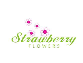 林思源的中文：草莓花朵；英文：Strawberry flowerslogo設(shè)計