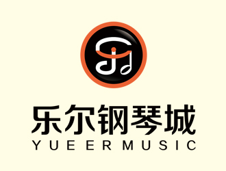 趙鵬 v的樂爾鋼琴logo設計