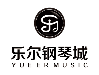 趙鵬 v的樂爾鋼琴logo設計