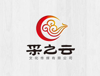 鐘炬的采之云傳媒祥云標志logo設計