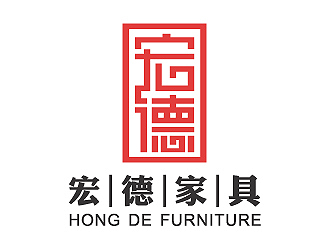 彭波的宏德家具家居圖標logo設計