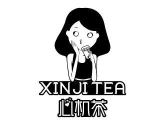 張祥琴的心機茶飲品奶茶logologo設計