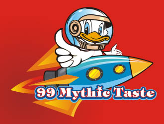 楊福的99 Mythic Taste（一只開飛機/火箭的鴨子）logo設計