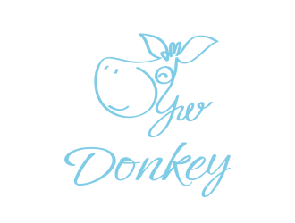 Donkey 手繪線條logologo設計