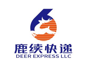 張俊的英文：Deer Express LLC, 中文：鹿續(xù)快遞logo設(shè)計(jì)