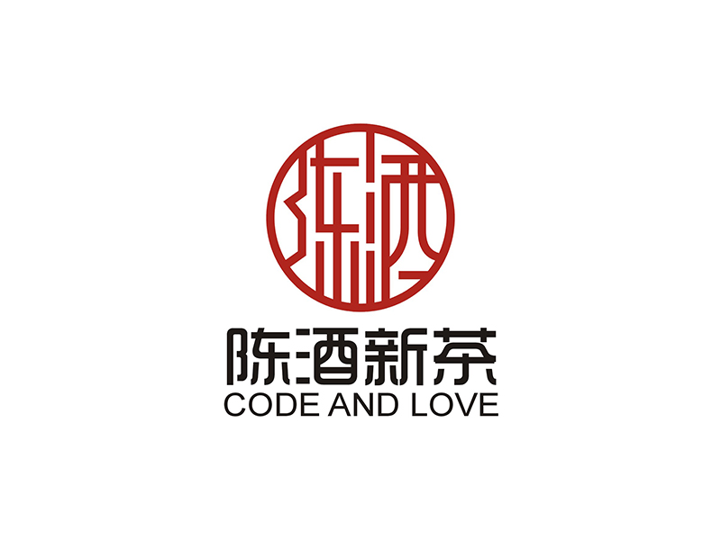 周都響的陳酒新茶logo設(shè)計