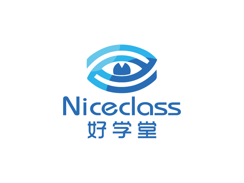 楊忠的英文名字是“Niceclass ”，中文名字是“好學堂”logo設計