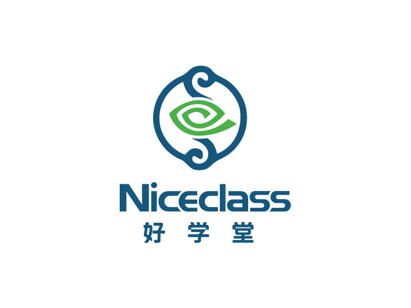 朱紅娟的英文名字是“Niceclass ”，中文名字是“好學堂”logo設計